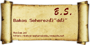 Bakos Seherezádé névjegykártya