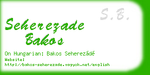 seherezade bakos business card